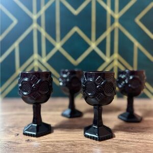 Avon Cape Cod Ruby Elegant Wine Goblet Set